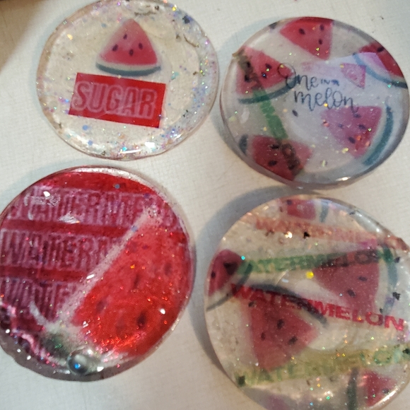 Watermelon Sugar resin coasters - Picture 5 of 5
